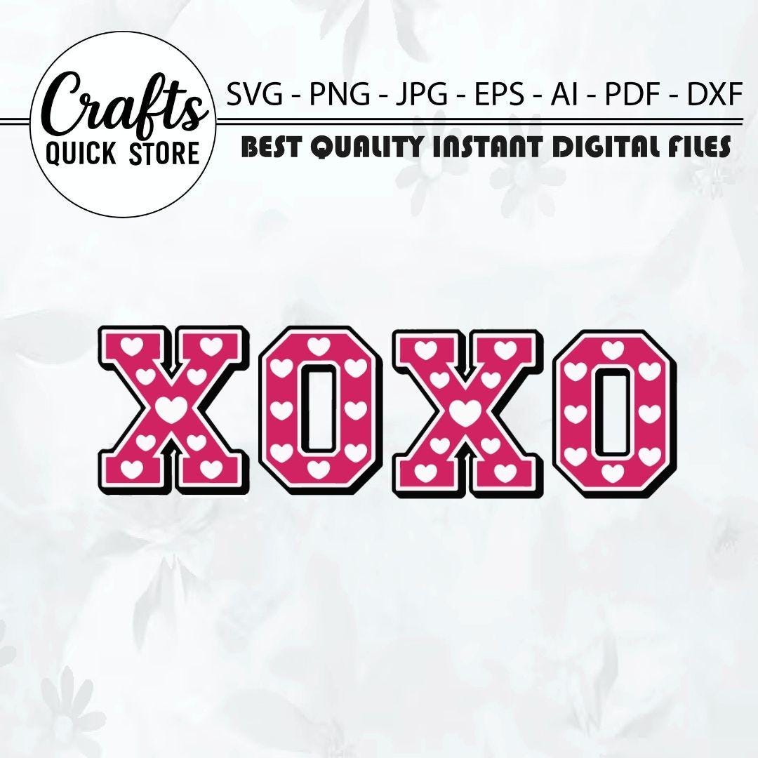 XOXO Valentine's Day SVG, Xoxo Svg - Xoxo Png, Varsity Xoxo Svg ...