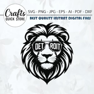 Detroit Lion Football Digital Files, vector graphic Design cut print T-Shirt design –svg, png,dxf,Sports Gifts,and Crafts,Clipart for Cricut