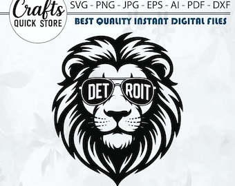 Detroit Lion Football Digital Files, vector graphic Design cut print T-Shirt design –svg, png,dxf,Sports Gifts,and Crafts,Clipart for Cricut