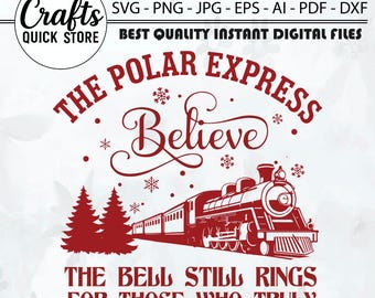 El Expreso Polar Cree SVG, Cree en el Expreso Polar, Polo Norte, Expreso Navideño SVG, Navidad en una granja, Billete de tren, Vacaciones de Navidad, Diseño de tarjeta