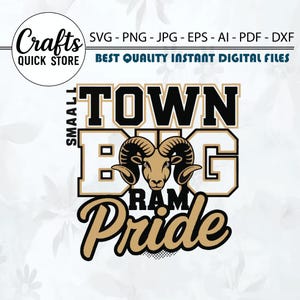 Small Town Big Pride Svg Png Dxf Eps Pdf | Country Football Design | Game Day Shirt Svg | Rustic Team Spirit Digital Download