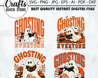 Ghosted Everyone Girly Purple Bow Grunge Faded Halloween Funny Trending Fall PNG 2026 Romance Books Bookish Popular Now Fall Designs 2026