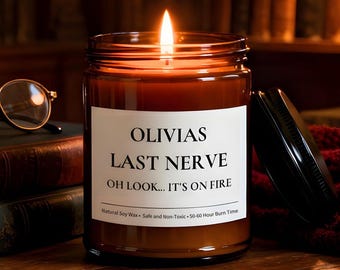 Vela de soja personalizada y divertida, regalo personalizado para ella, vela de soja sarcástica, vela para mejor amiga, vela de broma hecha a mano, regalo de oficina, vela de otoño