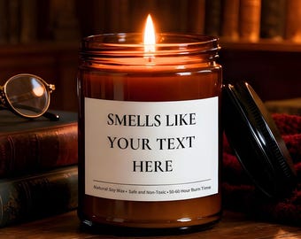 Vela de soja personalizada, vela divertida, regalo de vela hecha a mano, regalo para amantes de los libros, vela de otoño, vela para casa nueva