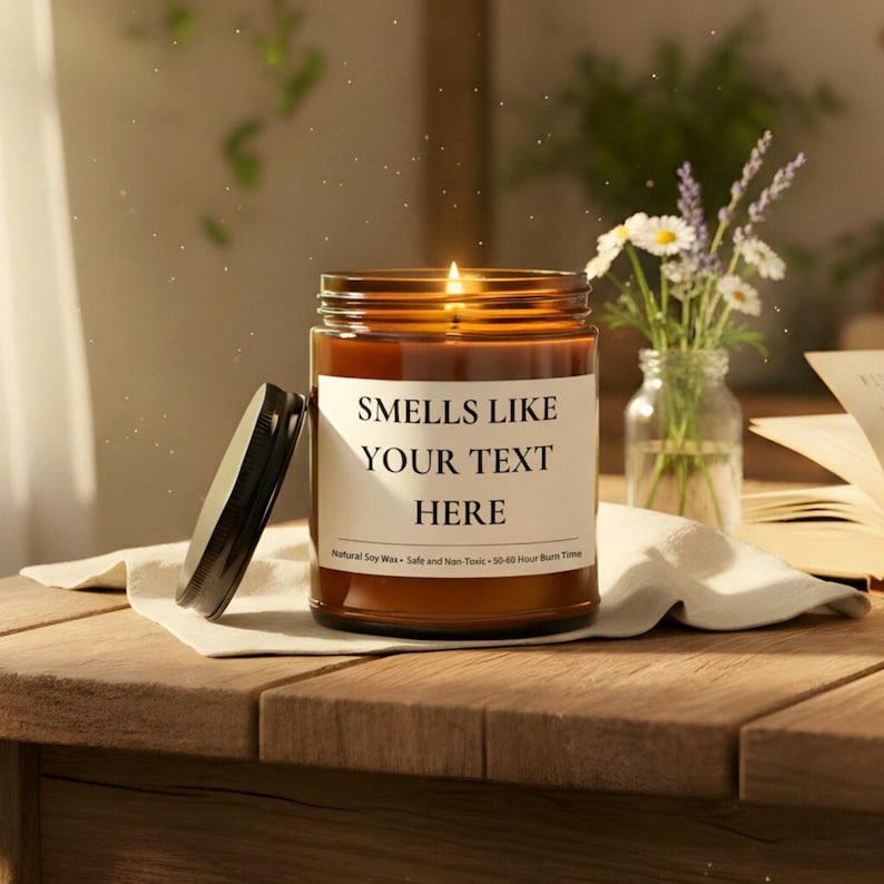 Vela de soja personalizada, divertida, para casa nueva, hecha a mano, con aroma a vela, otoñal. imagen 1