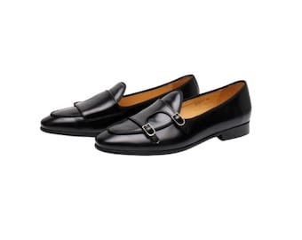 Handmade Black Patent Leather Horsebit Loafers