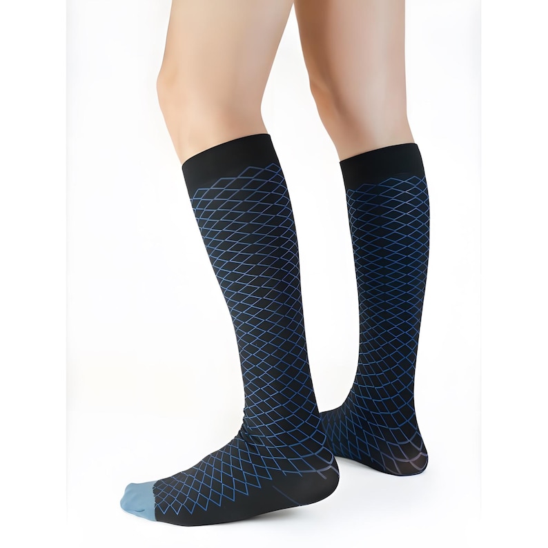 Diamond Pattern Dress Socks for Men, Navy Over-the-calf Formal Socks - Etsy