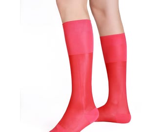 Chaussettes de ville transparentes pour homme, chaussettes habillées fines en nylon, 6 couleurs