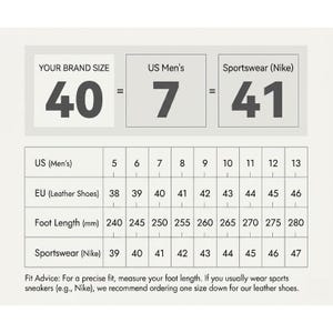Men's shoe size chart US UK EU conversion