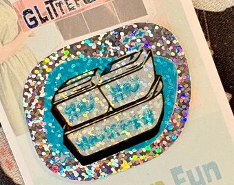 STICKER Glitter Pyrex Butterprint fridgies theme refrigerator dishes