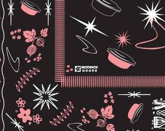 BANDANA Pyrex Edición NEGRO rosa blanco 22 en algodón diseño exclusivo 100% ALGODÓN