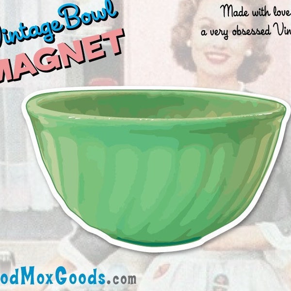 MAGNET Jadeite Swirl Bowl Theme Magnet 2.5” wide