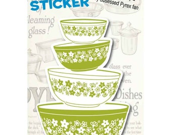 Pyrex Stack Sticker Pyrex Spring Blossom Stack Theme STICKER 3 Inch Sticker Hi Quality ...