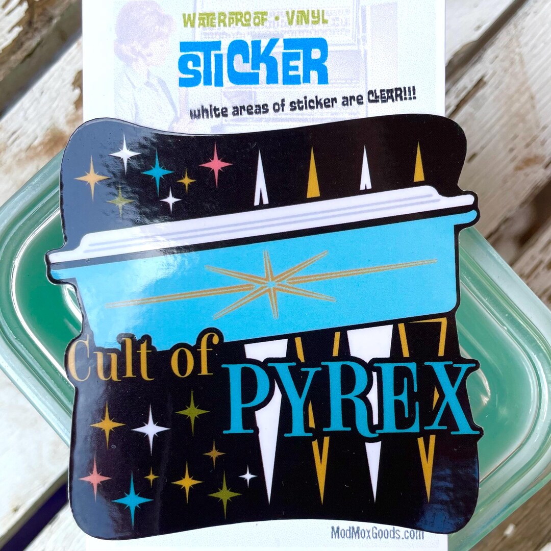 STICKER Cult of Pyrex Club 3 Inch Clear Lid Waterproof Vinyl Dishwasher ...