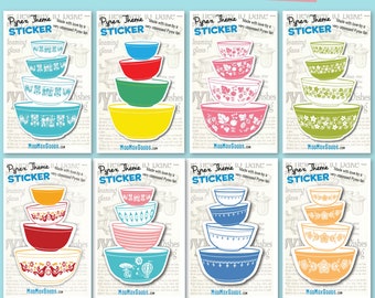 Pyrex bowl stacks sticker choose one or more  or all 8 for just 35