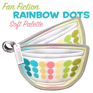 Pyrex Bowl shape 2 Potholders Pyrex dots rainbow fan fiction theme pot holders vintage pyrex bowl shape