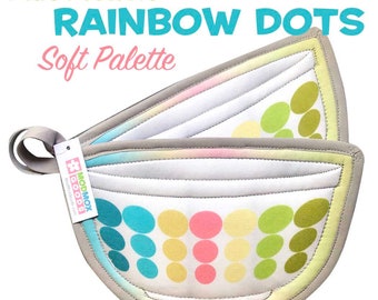 Vintage Pyrex Bowl Potholders: Rainbow Dots, Set of 2