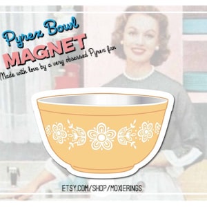 MAGNET Pyrex Gold Butterfly Bowl 2.5in wide