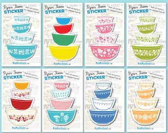 Pyrex bowl stacks sticker choose one or more  or all 8 for just 35
