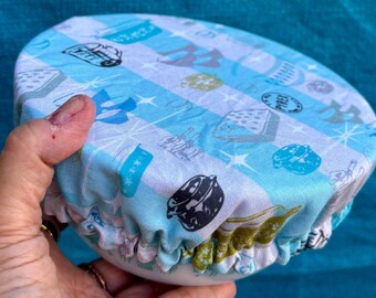Pyrex 402 Bowl Cover: Vintage Theme, Waterproof Lining, Washable Cotton – Bespoke Print