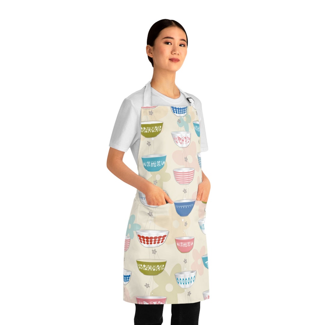 APRON Vintage Pyrex Bowls Collection Print 2 Pockets My Own - Etsy