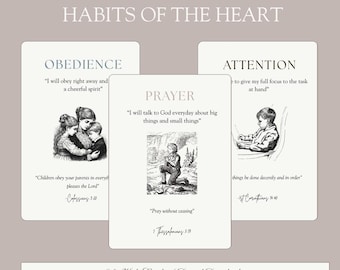 23 Habits of the Heart Cards | Charlotte Mason Inspired | Homeschool Resources | Habit Training