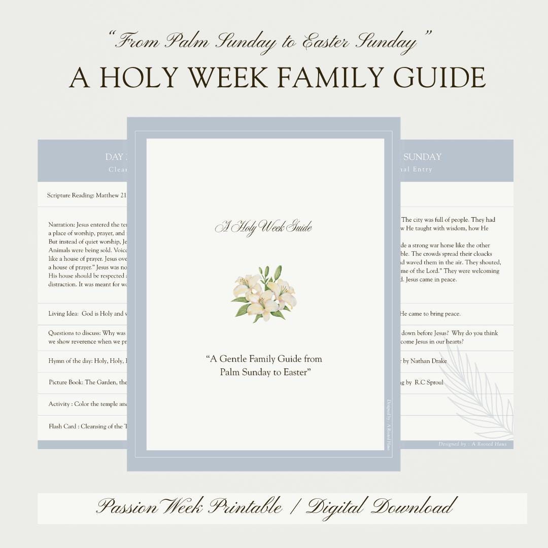 Holy Week Family Devotional Guide | Palm Sunday to Easter Printable ...