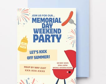 Memorial Day Party BBQ Invitation