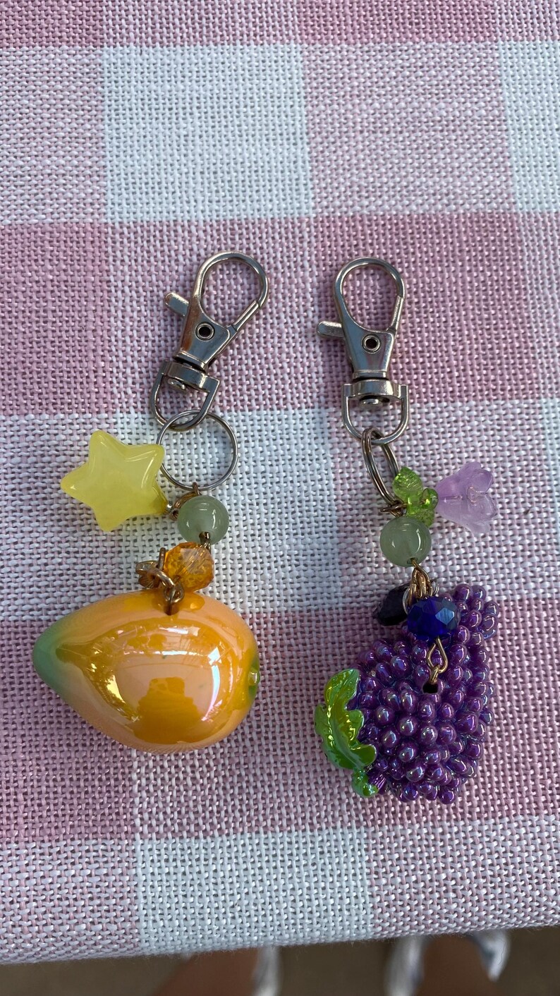 Ceramic Fruit Keychains - Strawberry, Banana, Mango, and More - Etsy