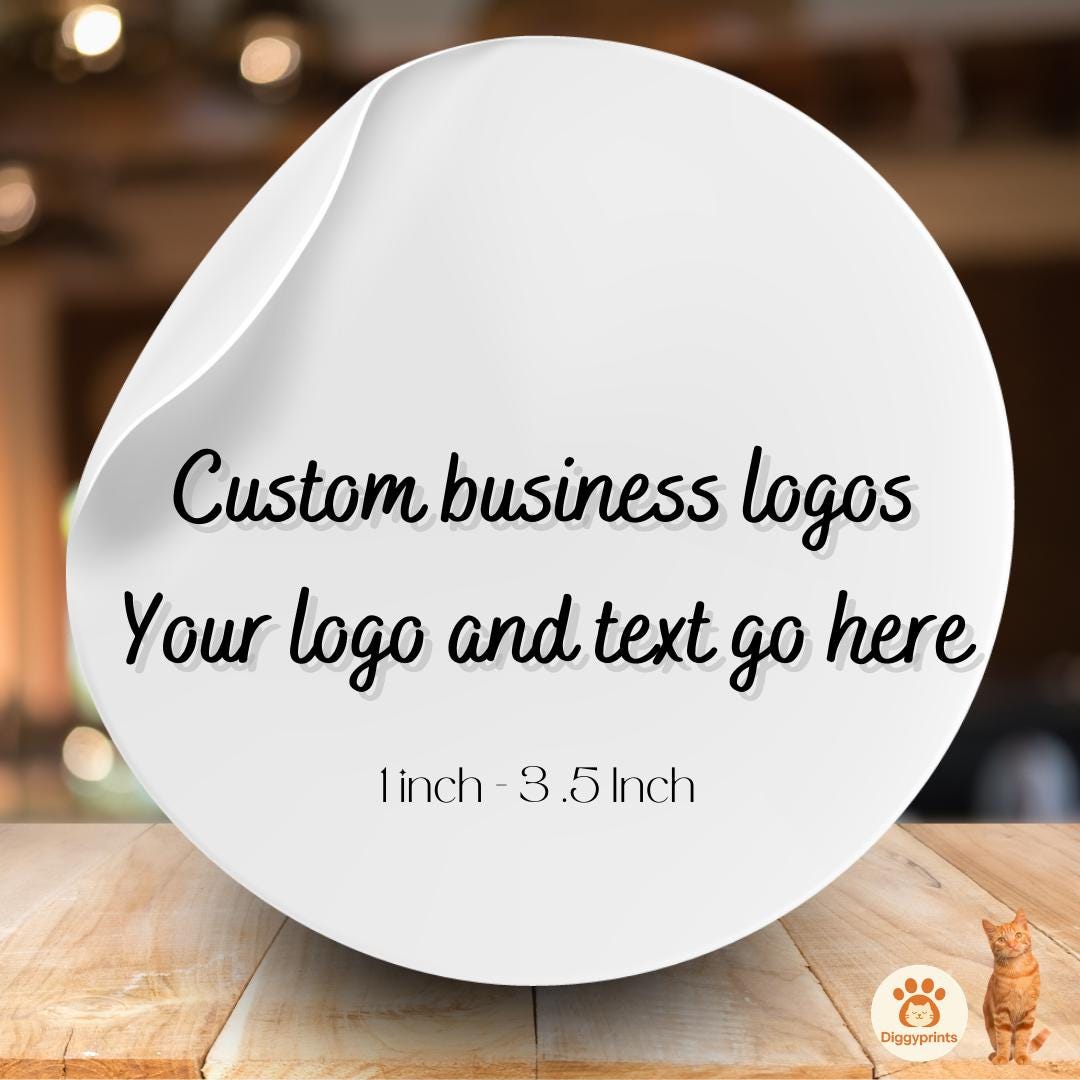 Custom Logo Business Stickers | Round Personalized Logo Decals - Etsy