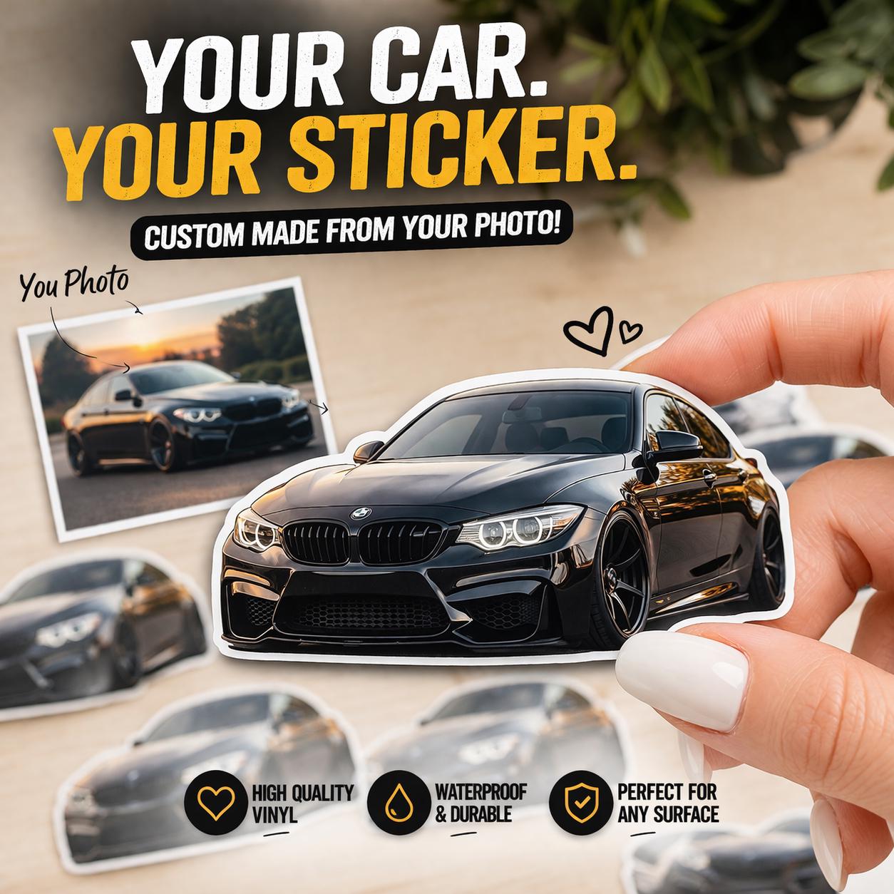 Personalized Car Sticker: Custom Die-cut Waterproof Decal - Etsy