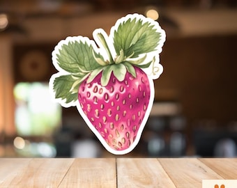 Adesivo Coquette Strawberry: adesivo impermeabile a forma di frutta vintage