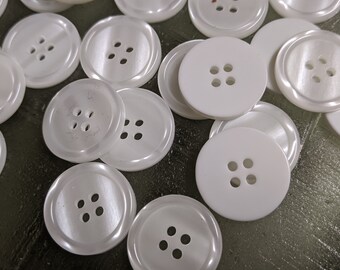 Clear Plastic Bowl Button with Black Italian 4-Hole 21mm Wide