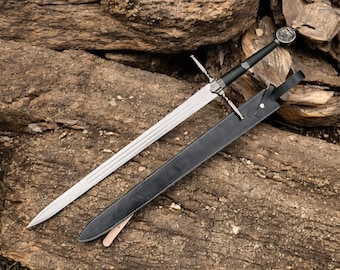 Handmade Witcher Sword Replica: Personalized Viking Sword Gift