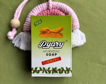 Pyary Turmeric Herbal Soap Bar – Natural Ayurvedic Vegetable Soap from India – Gentle Cleanser for Daily Use | 1 Pack to 30 Pack Availble