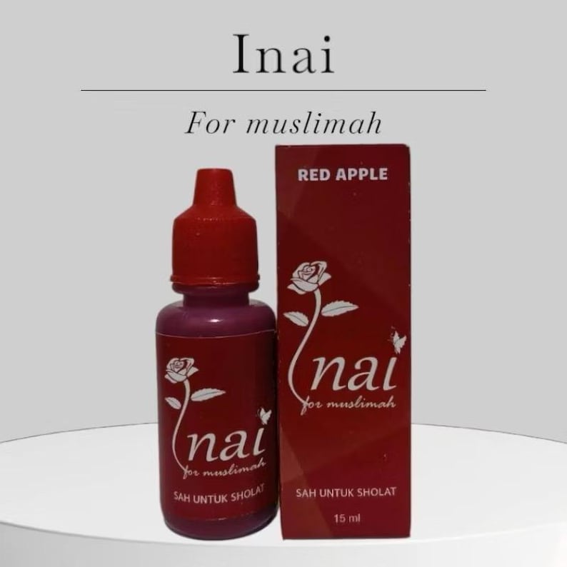 Halal Peel Off Nagellack – Inai för muslimer, vattengenomsläppligt, lätt att ta bort, 15 ml (många färger tillgängliga) Red Apple