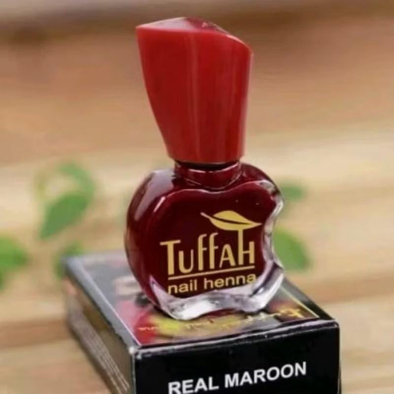 Tuffah Nail Henna Red Apple Shape - Peel off Halal Nail Polish