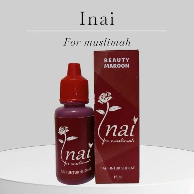 Halal Peel Off Nagellack – Inai för muslimer, vattengenomsläppligt, lätt att ta bort, 15 ml (många färger tillgängliga) Beauty Maroon