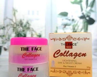 Collagen Face Cream Duo – Day and Night Moisturizer with Vitamin E | Hydrating Skincare Set | Lightweight and Nourishing Cream 50g