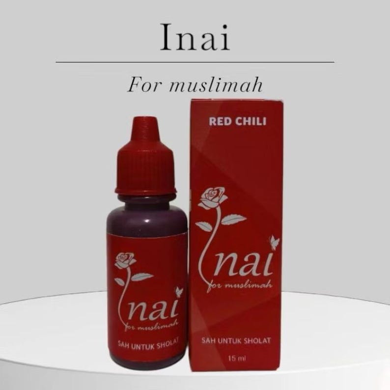 Halal Peel Off Nagellack – Inai för muslimer, vattengenomsläppligt, lätt att ta bort, 15 ml (många färger tillgängliga) Red Chili