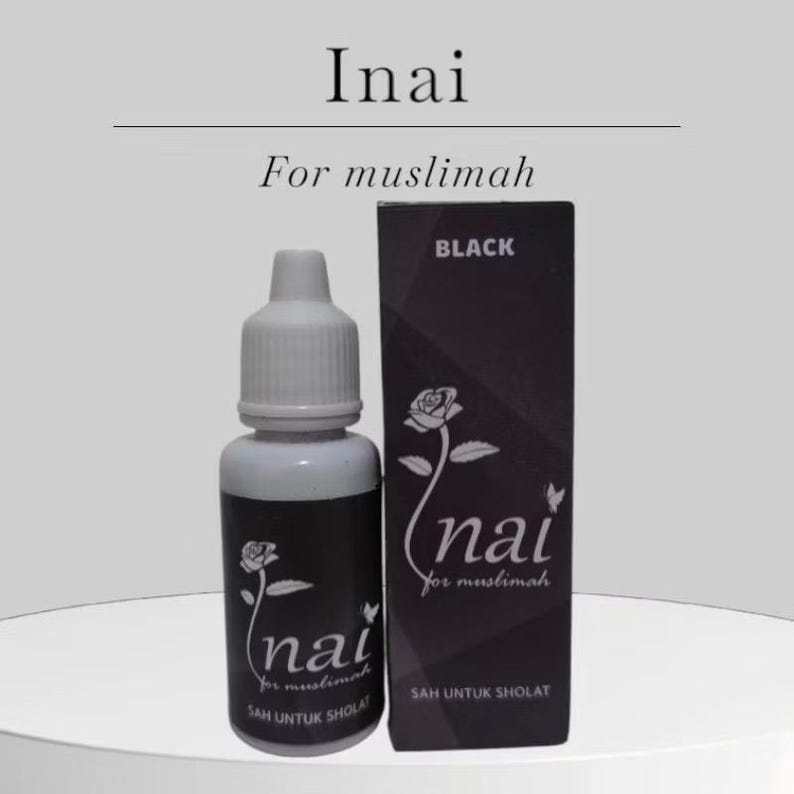Halal Peel Off Nagellack – Inai för muslimer, vattengenomsläppligt, lätt att ta bort, 15 ml (många färger tillgängliga) Svart