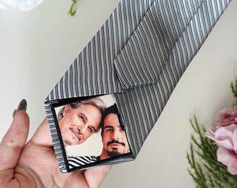 Photo Tie Patch Wedding Gift, Memorial Patch for Groom Dad Keepsake Idea