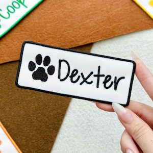 Custom Embroidered Pet Name Patch: Iron-On Dog & Cat Tag