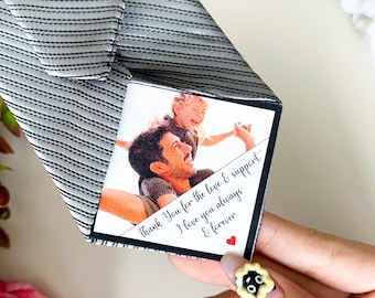 Custom Photo Tie Patch, Father of Bride Groom Memorial Keepsake, Iron On Patch