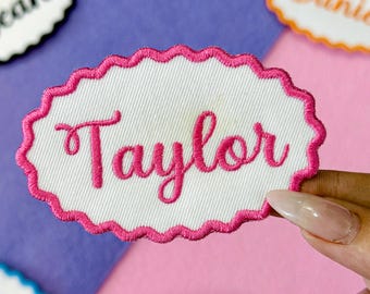 Personalized Embroidered Patch, Custom Iron On Sew On Name Tag (3-15 inches)