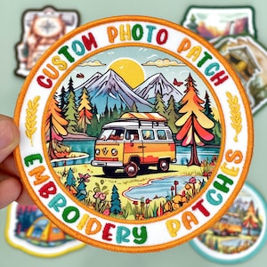 Custom Hybrid Embroidered Photo Patch – Printed & Stitched Logo Patch | Personalized Image Patch for Hats, Jackets, Clothes | Iron-On Sew-On