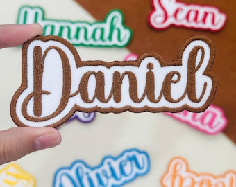 Custom Embroidered Name Patch, Personalized Iron On Sew Name Tag