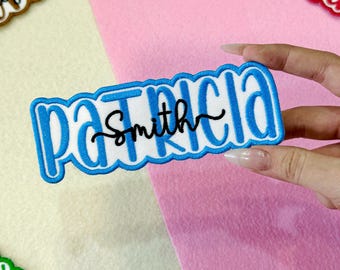 Custom Embroidered Name Patch, Iron On Sew On Uniform Tag
