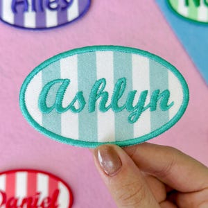 Custom Embroidered Name Patch, Preppy Name Tag, Personalized Iron On Patches