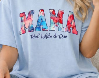 Red White & Due Pregnancy Fourth of July T-shirt, Maternity Tee, Patriotic Pregnancy Shirt, Baby Announcement Tee
